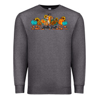 Charcoal Heather hello fall pumpkin sunflower Premium Sweatshirt - JahusDesignShop