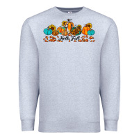Heather Grey hello fall pumpkin sunflower Premium Sweatshirt - JahusDesignShop