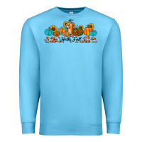 Ocean Blue hello fall pumpkin sunflower Premium Sweatshirt - JahusDesignShop