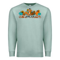 Seafoam hello fall pumpkin sunflower Premium Sweatshirt - JahusDesignShop