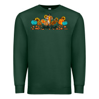 Sports Green hello fall pumpkin sunflower Premium Sweatshirt - JahusDesignShop