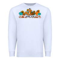 White hello fall pumpkin sunflower Premium Sweatshirt - JahusDesignShop