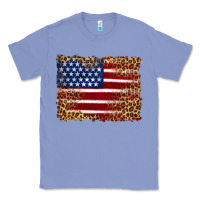 Colony Blue american flag and leopard Classic Tee - Artiststas