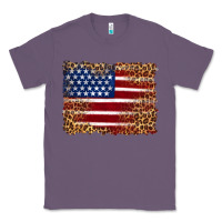 Lavender american flag and leopard Classic Tee - Artiststas