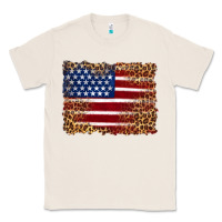 Natural american flag and leopard Classic Tee - Artiststas