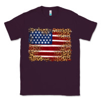 Plum american flag and leopard Classic Tee - Artiststas