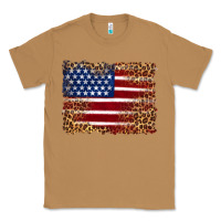 Toasted Coconut american flag and leopard Classic Tee - Artiststas
