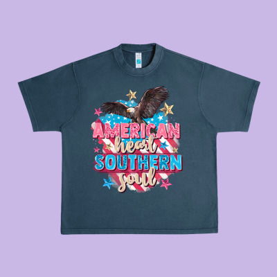 American Heart Southern Soul 4th Of July Urban Heavy Tee Designed By Fadigitalartstudio