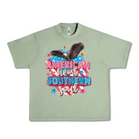 Oil Green American heart southern soul 4th of july Urban Heavy Tee - FaDigitalArtStudio