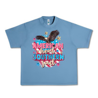 Pebble Blue American heart southern soul 4th of july Urban Heavy Tee - FaDigitalArtStudio