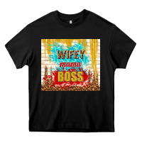 Black wifey mama boss Heavy Core Tee - TumblerDesignByShophia
