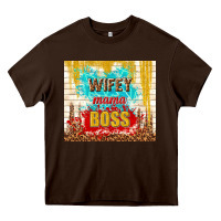 Chocolate Brown wifey mama boss Heavy Core Tee - TumblerDesignByShophia