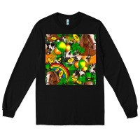 Black St. Patrick's Day Horse With Balloons Long Sleeve Tee - FaDigitalArtStudio