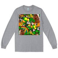 Heather Grey St. Patrick's Day Horse With Balloons Long Sleeve Tee - FaDigitalArtStudio