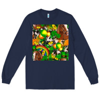 Navy St. Patrick's Day Horse With Balloons Long Sleeve Tee - FaDigitalArtStudio
