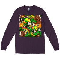 Plum St. Patrick's Day Horse With Balloons Long Sleeve Tee - FaDigitalArtStudio