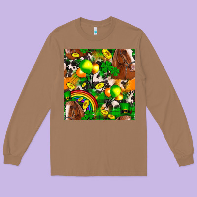 St. Patrick's Day Horse With Balloons Long Sleeve Tee Designed By Fadigitalartstudio
