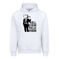 White kill your television Urban Hoodie - artisFamous