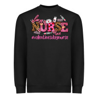 Black nurse with valentines day element Heavyweight Sweatshirt - AdoDesignShop