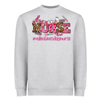 Heather Grey nurse with valentines day element Heavyweight Sweatshirt - AdoDesignShop