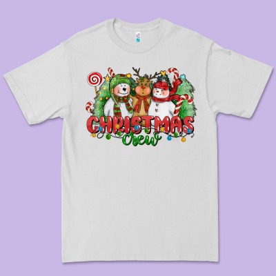 Christmas Crew Polar Bear Reindeer And Snowman Premium Tee Designed By Cowgirlartshop