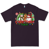 Plum christmas crew polar bear reindeer and snowman Premium Tee - CowGirlArtShop