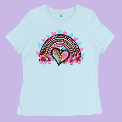 Valentine's Day Rainbow Heart Olivia Ladies Tee Designed By Oliviacreatesart