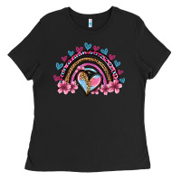 Black valentine's day rainbow heart olivia Ladies Tee - OliviaCreatesArt