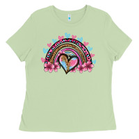 Matcha valentine's day rainbow heart olivia Ladies Tee - OliviaCreatesArt