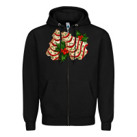 Black white christmas tree cake ado Zipper Hoodie - AdoDesignShop
