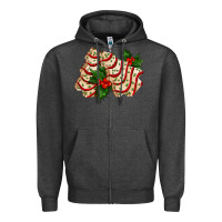 Charcoal Heather white christmas tree cake ado Zipper Hoodie - AdoDesignShop