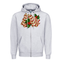 Heather Grey white christmas tree cake ado Zipper Hoodie - AdoDesignShop