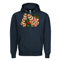 Navy white christmas tree cake ado Zipper Hoodie - AdoDesignShop