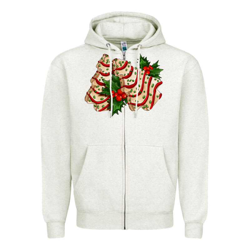 White Christmas Tree Cake Ado Zipper Hoodie by AdoDesignShop | Teevron