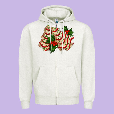 White Christmas Tree Cake Ado Zipper Hoodie Designed By Adodesignshop