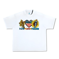 White Fatih love freedom Urban Heavy Tee - FaDigitalArtStudio