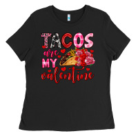 Black tacos are my valentine Ladies Tee - OliviaCreatesArt