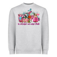 Heather Grey western cancer  in october we wear pink coffee cups with ribbons Heavyweight Sweatshirt - AdoDesignShop