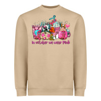 Mushroom western cancer  in october we wear pink coffee cups with ribbons Heavyweight Sweatshirt - AdoDesignShop