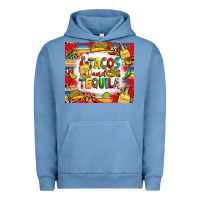 Pigment Pebble Blue tacos and tequila Urban Hoodie - RanaPortraitStore