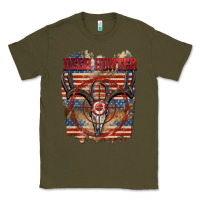 Army Green deer hunter Classic Tee - CowGirlArtShop