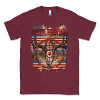 Burgundy deer hunter Classic Tee - CowGirlArtShop