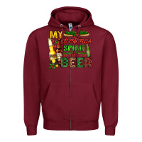 Burgundy my christmas spirit is beer with beer bottles Zipper Hoodie - AdoDesignShop