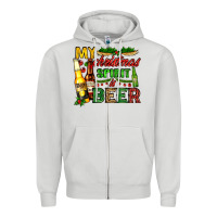 Dove Grey my christmas spirit is beer with beer bottles Zipper Hoodie - AdoDesignShop