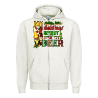 Oatmeal Heather my christmas spirit is beer with beer bottles Zipper Hoodie - AdoDesignShop