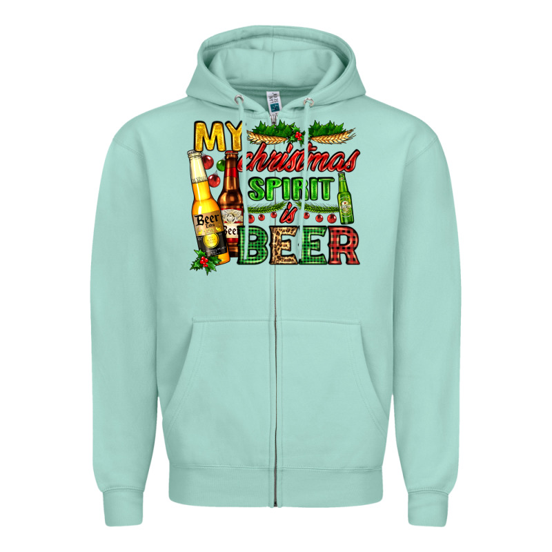 My Christmas Spirit Is Beer With Beer Bottles Zipper Hoodie by AdoDesignShop | Teevron