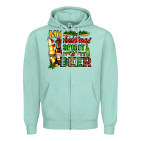 Seafoam my christmas spirit is beer with beer bottles Zipper Hoodie - AdoDesignShop