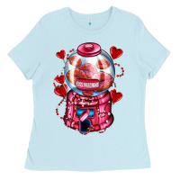 Baby Blue kiss  machine  olivia Ladies Tee - OliviaCreatesArt