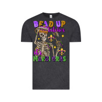 Vintage Black Bead up bitches it's Mardi Gras skeleton Vintage Tee - FaDigitalArtStudio