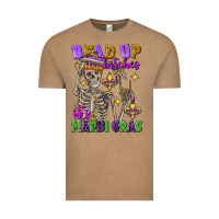 Bead Up Bitches It's Mardi Gras Skeleton Vintage Tee | Teevron